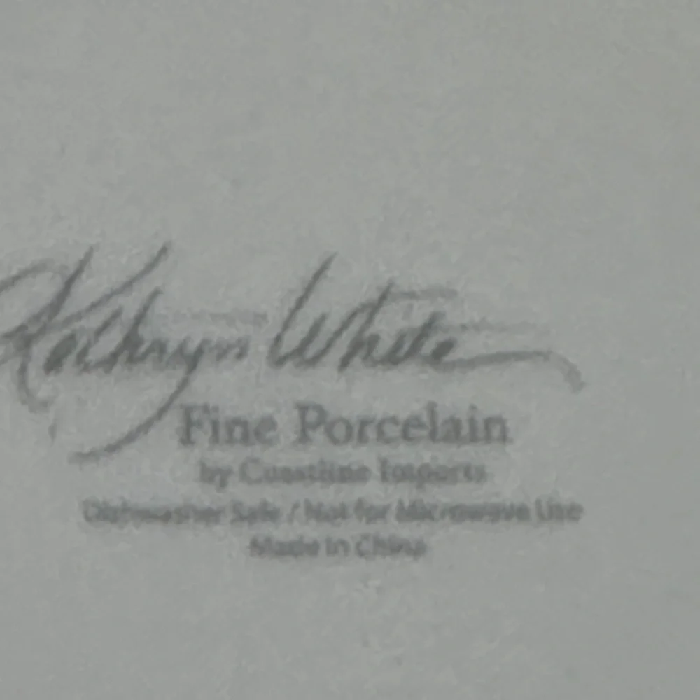 Kathryn White Fine Porcelain bunny happy trails Easter Plate set of 4